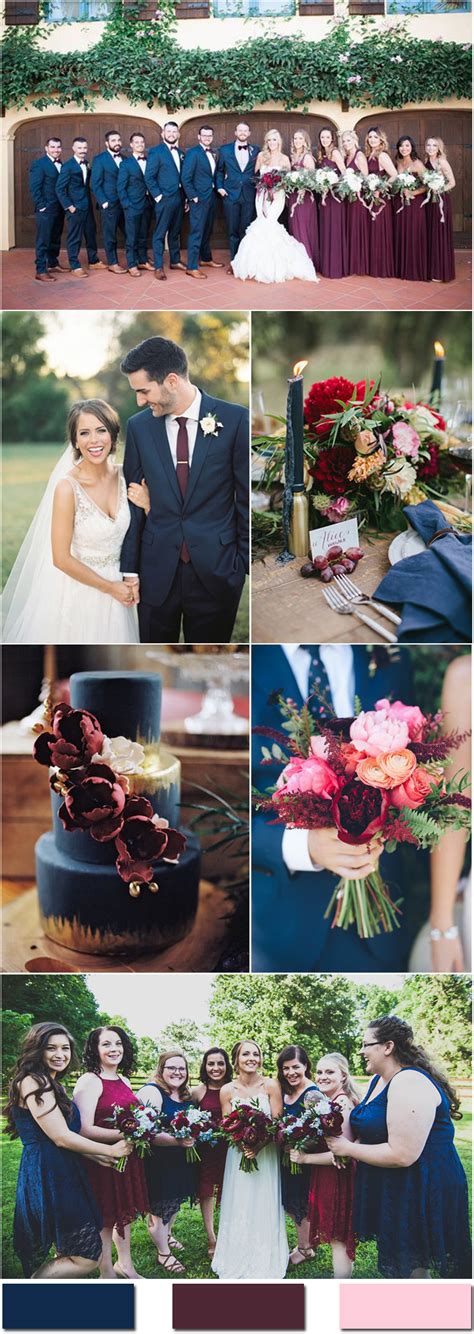 navy blue and burgundy wedding.